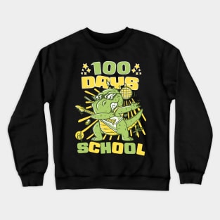 100 Days of school featuring a Rocking T-rex dino #1 Crewneck Sweatshirt